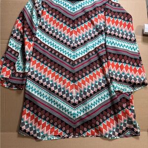 Wrangler Colorful Chevron Long Sleeve Dress